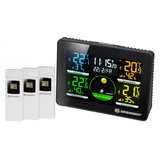 Метеостанция Bresser Thermo Hygro Quadro NLX с тремя датчиками модель 75319 от Bresser
