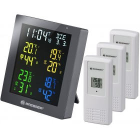 Гигрометр Bresser ClimaTemp Hygro Quadro с тремя датчиками, серый модель 77138 от Bresser