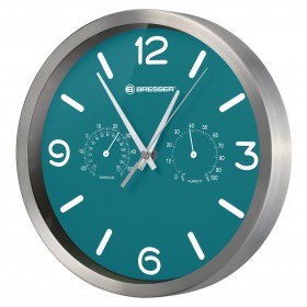 Часы настенные Bresser MyTime ND DCF Thermo/Hygro, 25 см, бирюзовые модель 77158 от Bresser