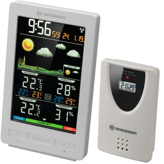 Метеостанция Bresser ClimaTemp WS с цветным дисплеем, белая модель 77563 от Bresser