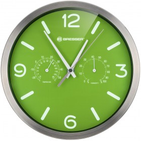 Часы настенные Bresser MyTime ND DCF Thermo/Hygro, 25 см, зеленые