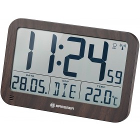 Часы настенные/настольные Bresser MyTime MC LCD в корпусе под дерево модель 75695 от Bresser