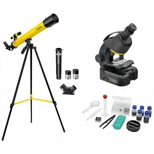 Набор Bresser National Geographic: телескоп 45/600 AZ и микроскоп 40–460x модель 76027 от Bresser